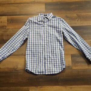Banana Republic Blue and White Plaid Casual Shirt